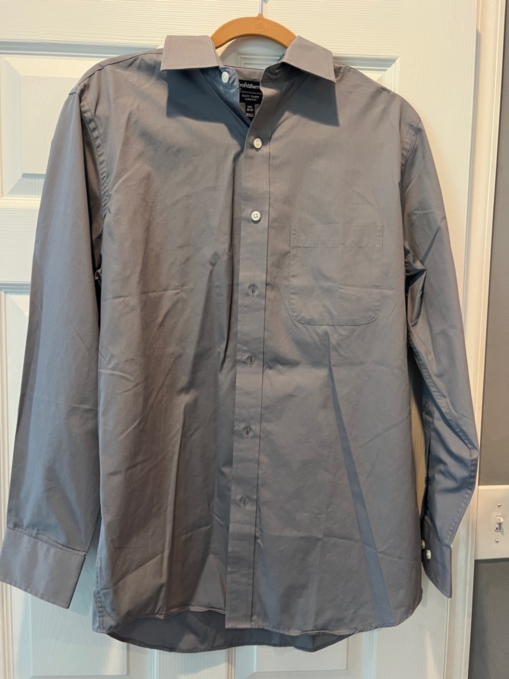 croft & barrow Men's Solid Gray Long-Sleeve Dress Shirt